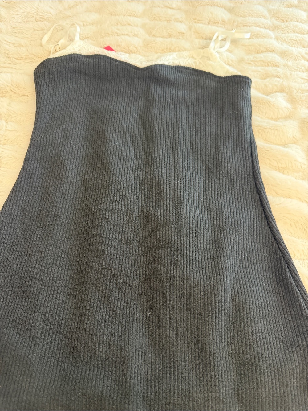 Black Ribbed Strapless Dress. will take offers